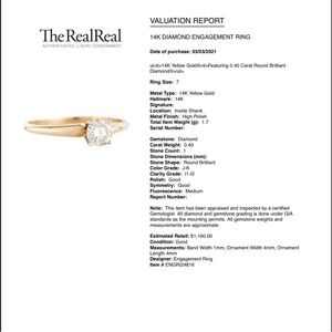 14K diamond engagement ring size 7